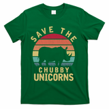 Save The Chubby Unicorn Rhino Cool Gift T-Shirt - Green
