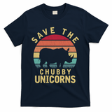 Save The Chubby Unicorn Rhino Cool Gift T-Shirt - Navy