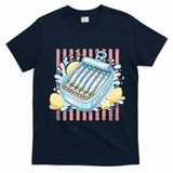 Sardines Tinned Fish Retro Striped Kawaki Anime T-Shirt - Navy Blue
