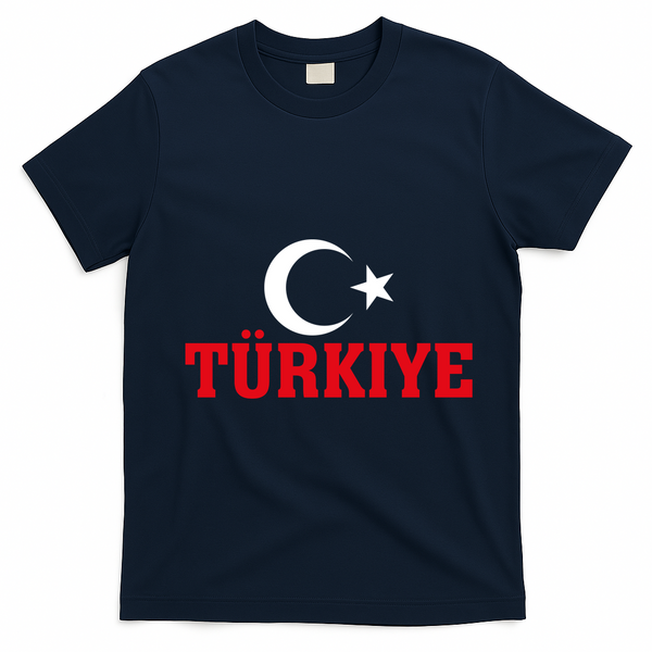 Stylish Türkiye Proud Turkey Enthusiasts T-Shirt - Navy Blue