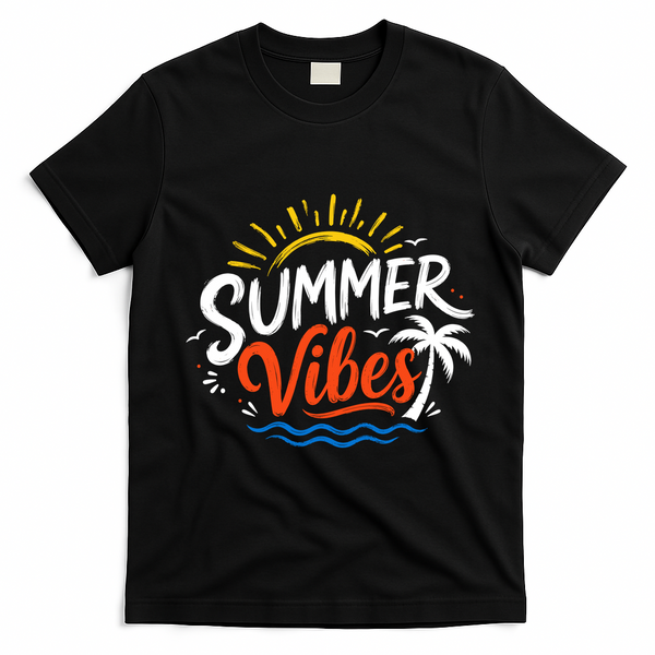 Summer Vibes Beach Lovers And Sun Seekers T-Shirt - Black