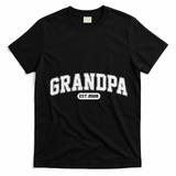 Sporty Varsity Grandpa EST 2026 T-Shirt - Black
