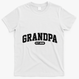 Sporty Varsity Grandpa EST 2026 T-Shirt - White