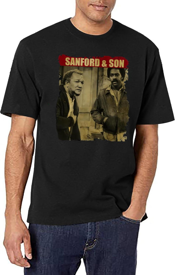 Sanford And Son - Retro Style Black T-Shirt - White