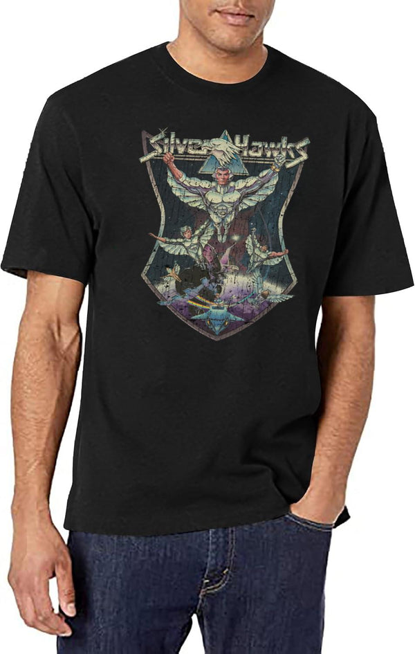 Silverhawks 1986 Black T-Shirt - White
