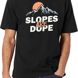 Slopes are Dope Funny Skiing Black T-Shirt - White