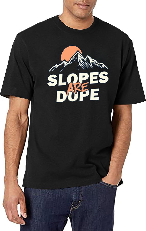 Slopes are Dope Funny Skiing Black T-Shirt - White