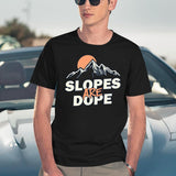 Slopes are Dope Funny Skiing Black T-Shirt - Navy