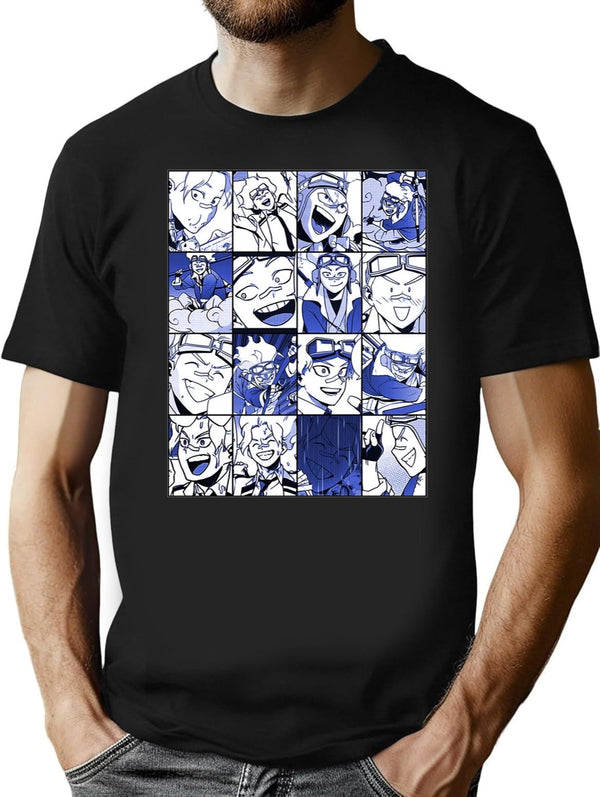 Special Present Oboro Shirakumo Collage Color Version Gift Movie Fans Black T-Shirt - Black