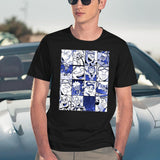 Special Present Oboro Shirakumo Collage Color Version Gift Movie Fans Black T-Shirt - Navy