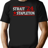 Stapleton Strait 24 Retro Vintage Country Cowboy Western Black T-Shirt - Black