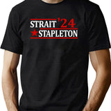 Stapleton Strait 24 Retro Vintage Country Cowboy Western Black T-Shirt - Green