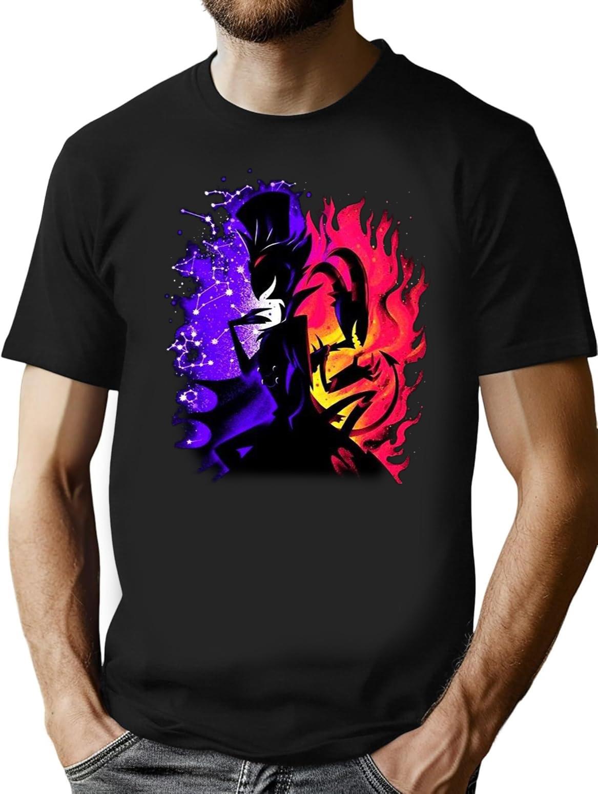 Stolas and Blitzo Inner Desires - Helluva Boss Photographic Print Black T-Shirt - Black