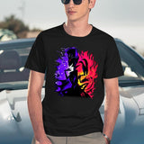 Stolas and Blitzo Inner Desires - Helluva Boss Photographic Print Black T-Shirt - Navy