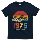 Tropical 50th Birthday Vintage 1975 Limited Edition T-Shirt - Navy