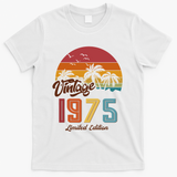 Tropical 50th Birthday Vintage 1975 Limited Edition T-Shirt - White