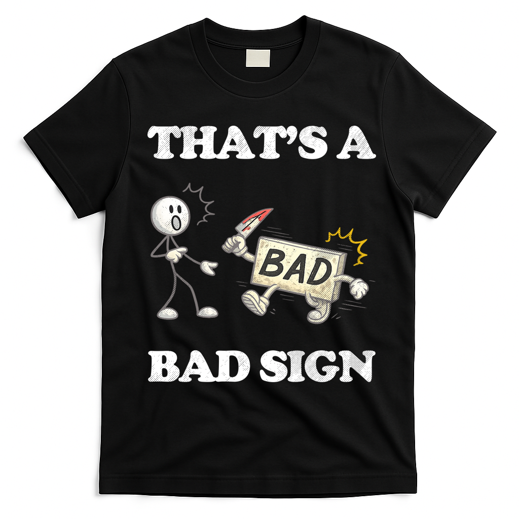 Thats A Bad Sign Funny Adult Humor T-Shirt - Black