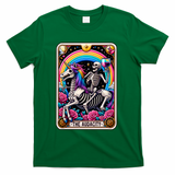 The Audacity Funny Tarot Card Sarcastic Skeleton Cool Popular Trendy Colorful Unicorn T-Shirt - Green