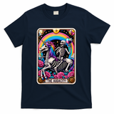 The Audacity Funny Tarot Card Sarcastic Skeleton Cool Popular Trendy Colorful Unicorn T-Shirt - Navy