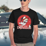 TAKE That Depression Shirt,Lucifer Morningstar Comfort Colors Shirt,Lucifer Hazbin Hotel Shirt,Lucifer Vivziepop Shirt Cartoon Black T-Shirt - Navy