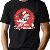 TAKE That Depression Shirt,Lucifer Morningstar Comfort Colors Shirt,Lucifer Hazbin Hotel Shirt,Lucifer Vivziepop Shirt Cartoon Black T-Shirt - Green