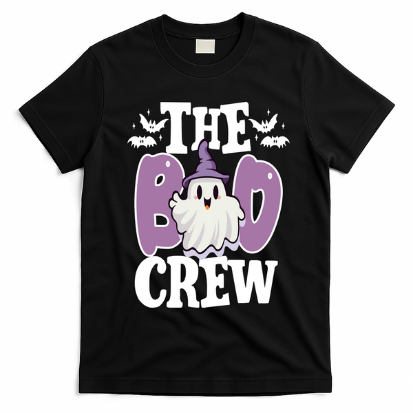 The Boo Crew Cute Halloween Ghost T-Shirt - Black