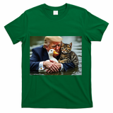 Trump Cat And Duck Memes Christmas Halloween Vote Sign T-Shirt - Green