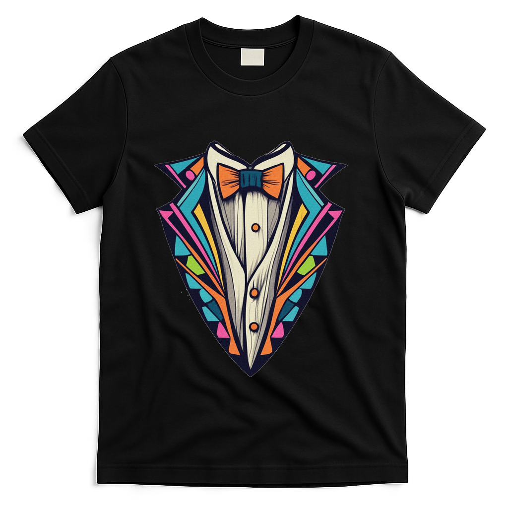 Tuxedo Costume Cute Colorful Tux. T-Shirt - Black