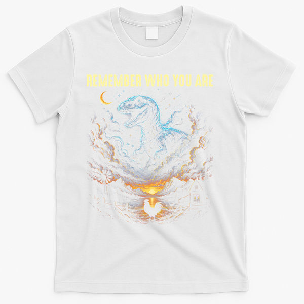 T-Rex Chicken Evolution Remember Who You Are T-Shirt - White