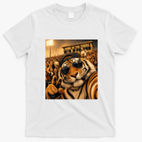 Tiger Funny Selfie Vintage Game Day Cool Mascot Baseball T-Shirt - White