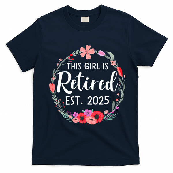 This Girl Is Retired Est 2026 T-Shirt - Navy Blue