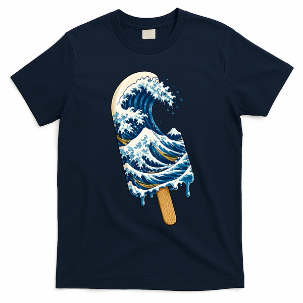 The Great Popsicle Off Kanagawa T-Shirt - Navy Blue