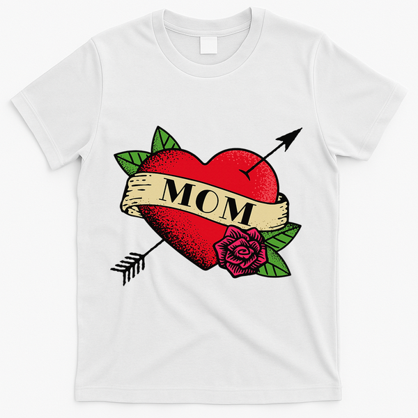 Tattoo Heart Mom T-Shirt - White