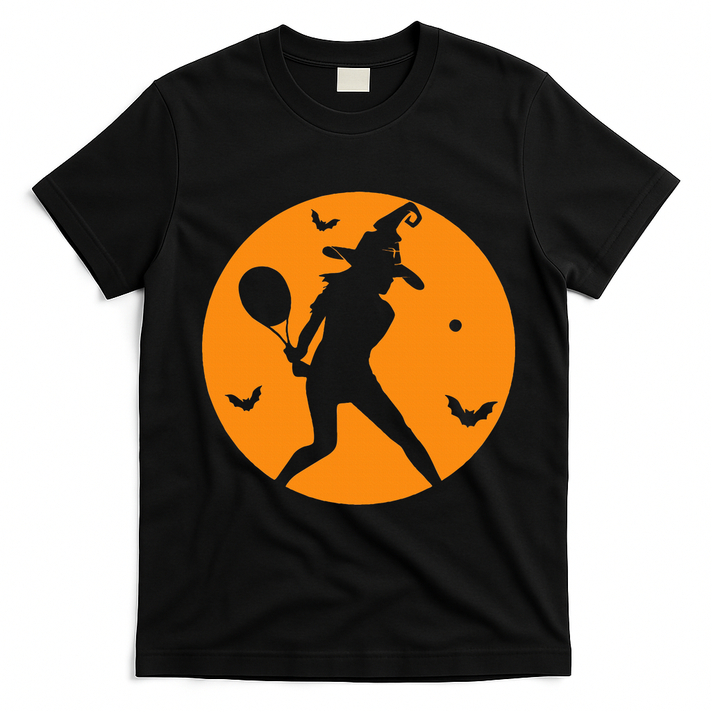 Tennis Halloween Witch Costume For Tennis Players Coaches T-Shirt - Black