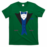 Tuxedo Halloween Wedding Groom Costume Blue Funny T-Shirt - Irish Green