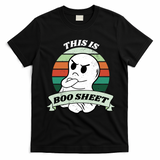 This Is Boo Sheet Cartoon Ghost Funny Halloween T-Shirt - Black