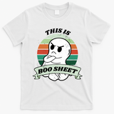 This Is Boo Sheet Cartoon Ghost Funny Halloween T-Shirt - White