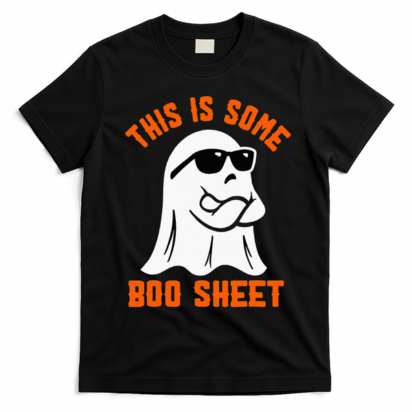 This Is Some Boo Sheet Cool Ghost Funny Halloween Costume T-Shirt - Black