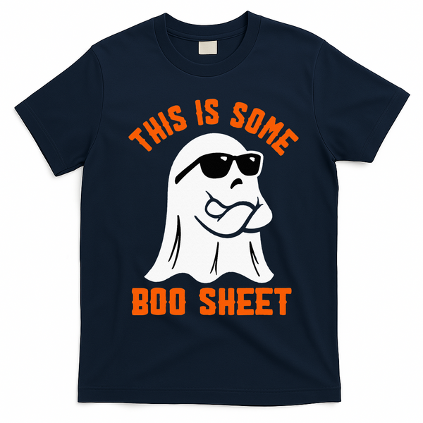 This Is Some Boo Sheet Cool Ghost Funny Halloween Costume T-Shirt - Navy Blue