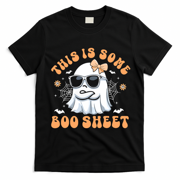 This Is Some Boo Sheet Cute Ghost Halloween T-Shirt - Black