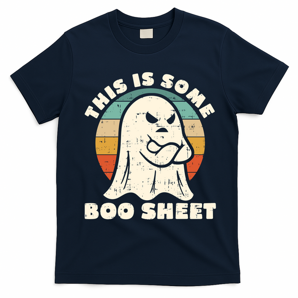 This Is Some Boo Sheet Funny Halloween Costumes Men Women T-Shirt - Navy Blue