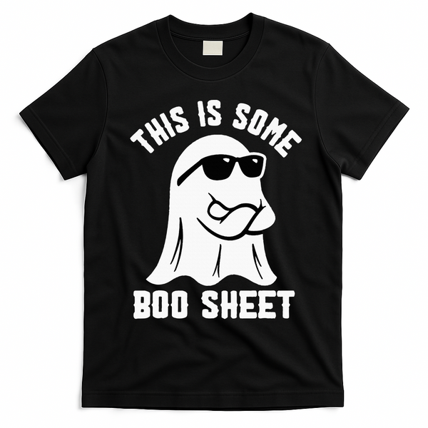 This Is Some Boo Sheet Ghost Retro Halloween Costume T-Shirt - Black