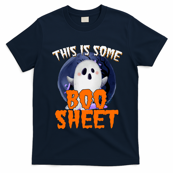 This Is Some Boo Sheet Funny Halloween Ghost T-Shirt - Navy Blue