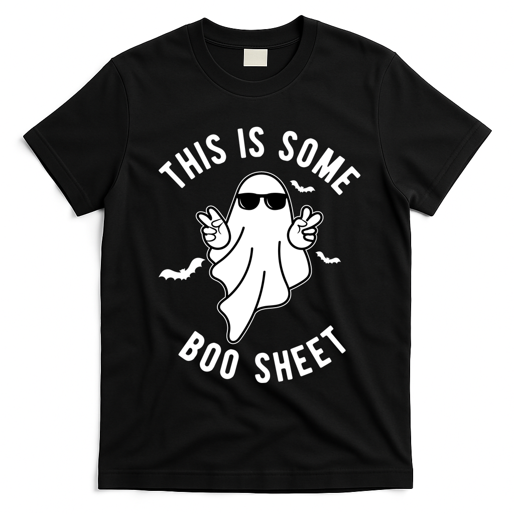 This Is Some Boo Sheet Ghost Funny Halloween T-Shirt - Black