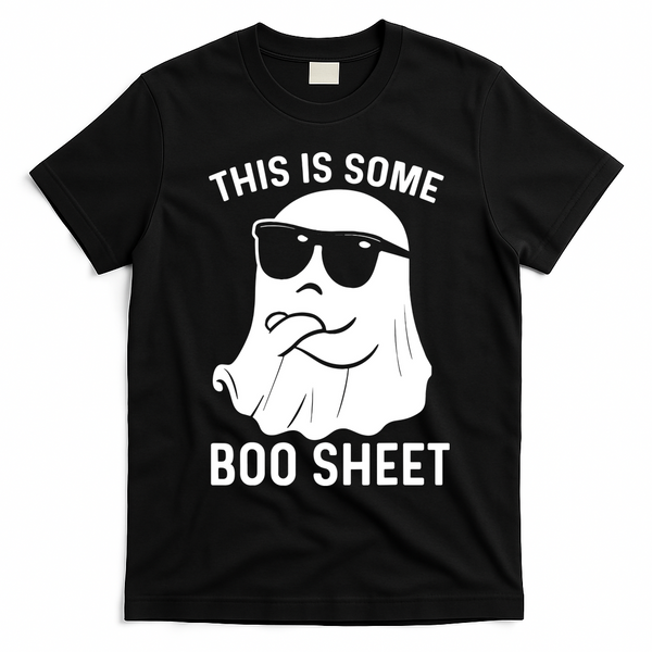 This Is Some Boo Sheet Ghost Halloween Costume T-Shirt - Black