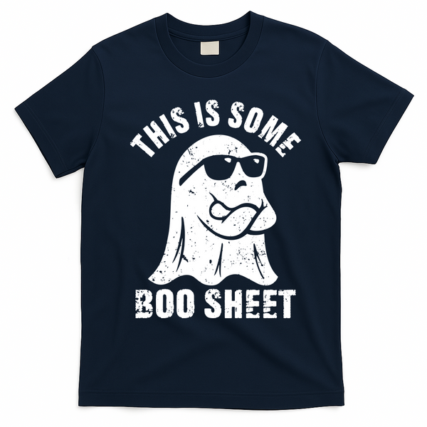 This Is Some Boo Sheet Halloween Ghost Funny Gift T-Shirt - Navy Blue