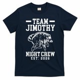 Team Jimothy Night Crew Est 2026 Raccoon T-Shirt - Navy Blue