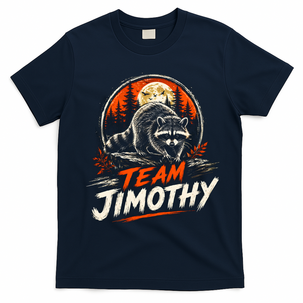 Team Jimothy Viral Raccoon Funny T-Shirt - Navy Blue