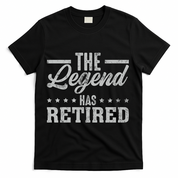 The Legend Has Retired Funny Cool Retirement Gift T-Shirt - Black