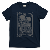 The Lovers Tarot Card Goth Skull Halloween Gothic Occult T-Shirt - Navy